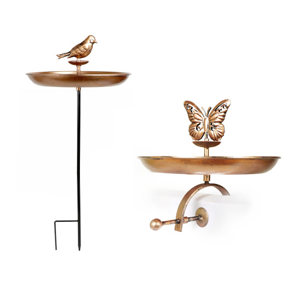 Interchangeable Bronze Butterfly & Bird Bath (1 or 2-Pack) - 1 Pack Bird Bath