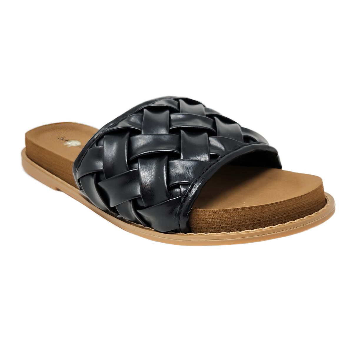 Gaahuu Womens Woven Slide Sandals  black 7