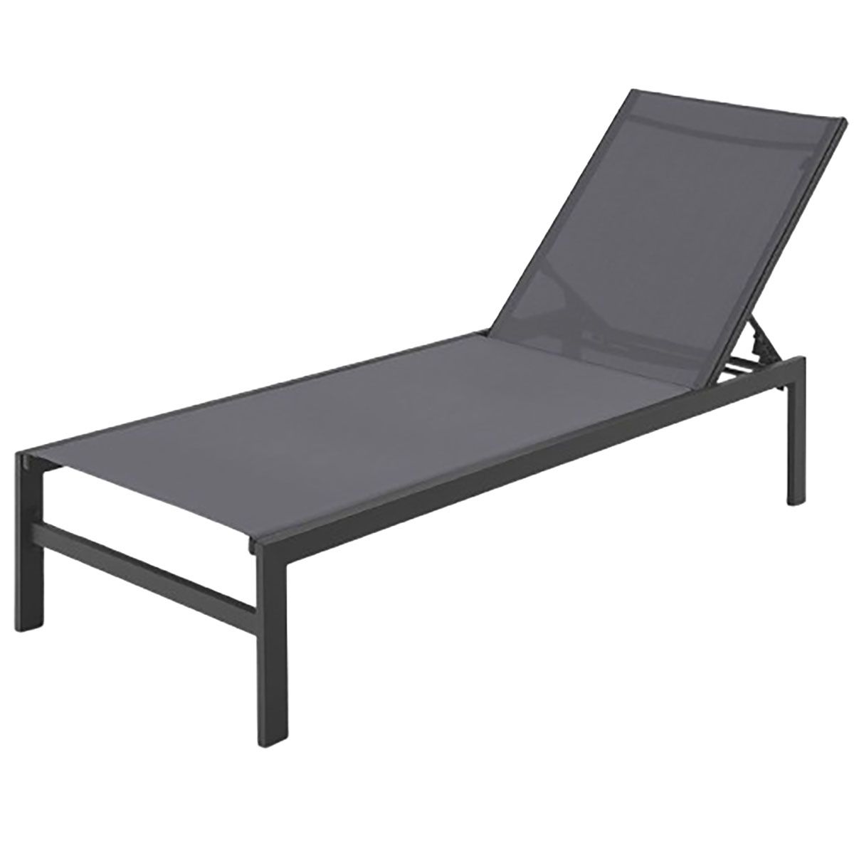 6-Position Chaise Lounge Chair with Rustproof Aluminum Frame (1 or 2-Pack) - Lounge Chair -Gray - 1-Pack