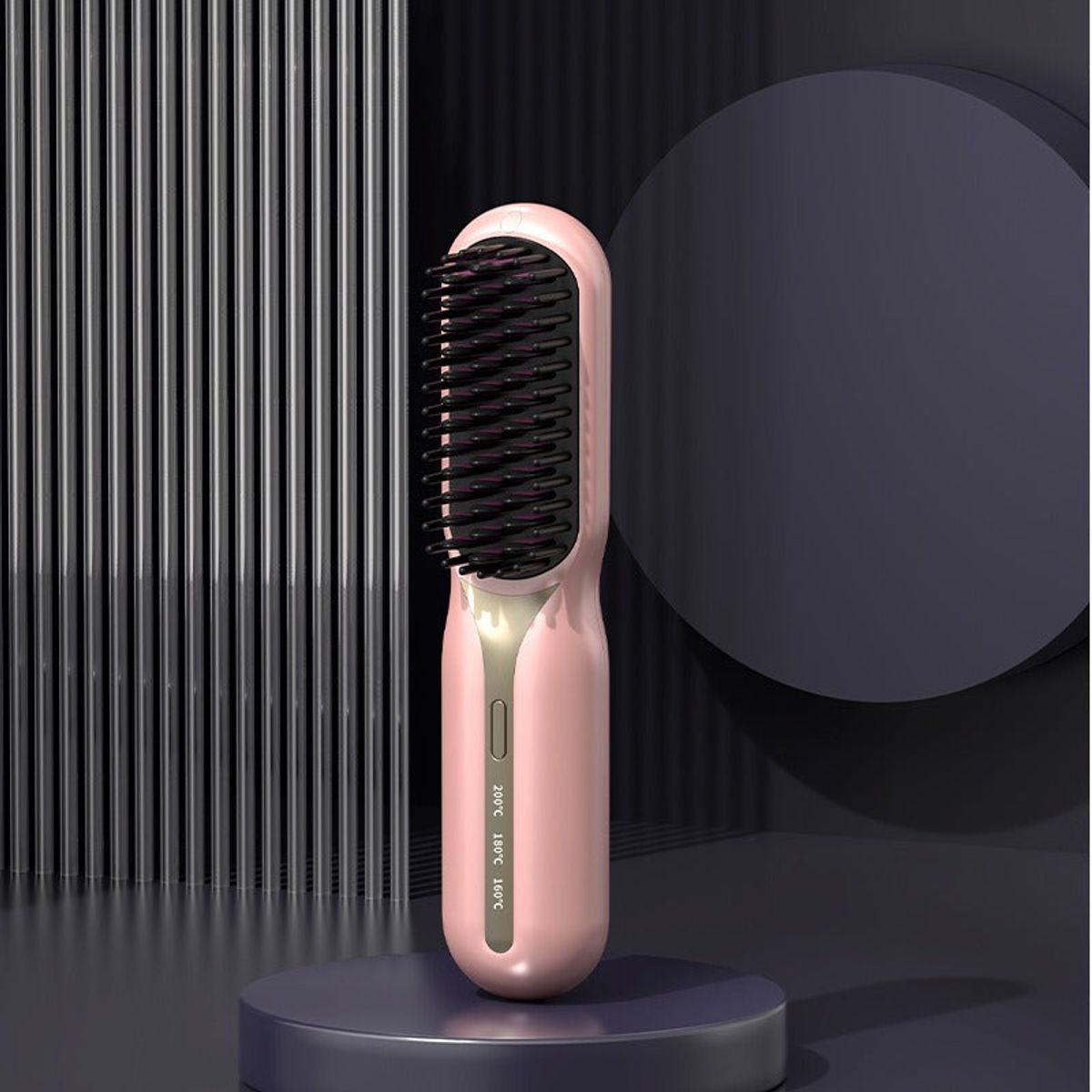Wireless Hair Straightening Comb - pink