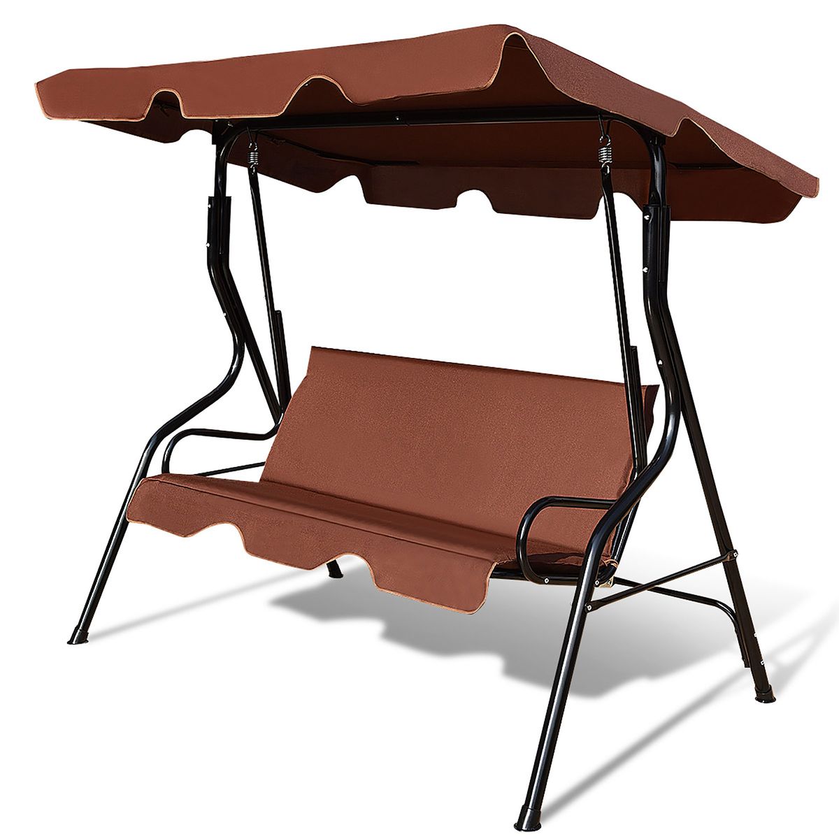 Photos - Canopy Swing Costway 3-Seat Cushioned Patio Canopy Glider Swing -  3 Seats Patio Canopy S OP3101CF 