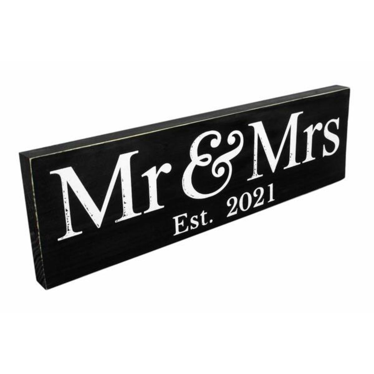 Mr. & Mrs. 2021 Wedding Large Hanging Sign - Craftwise-Black-2021