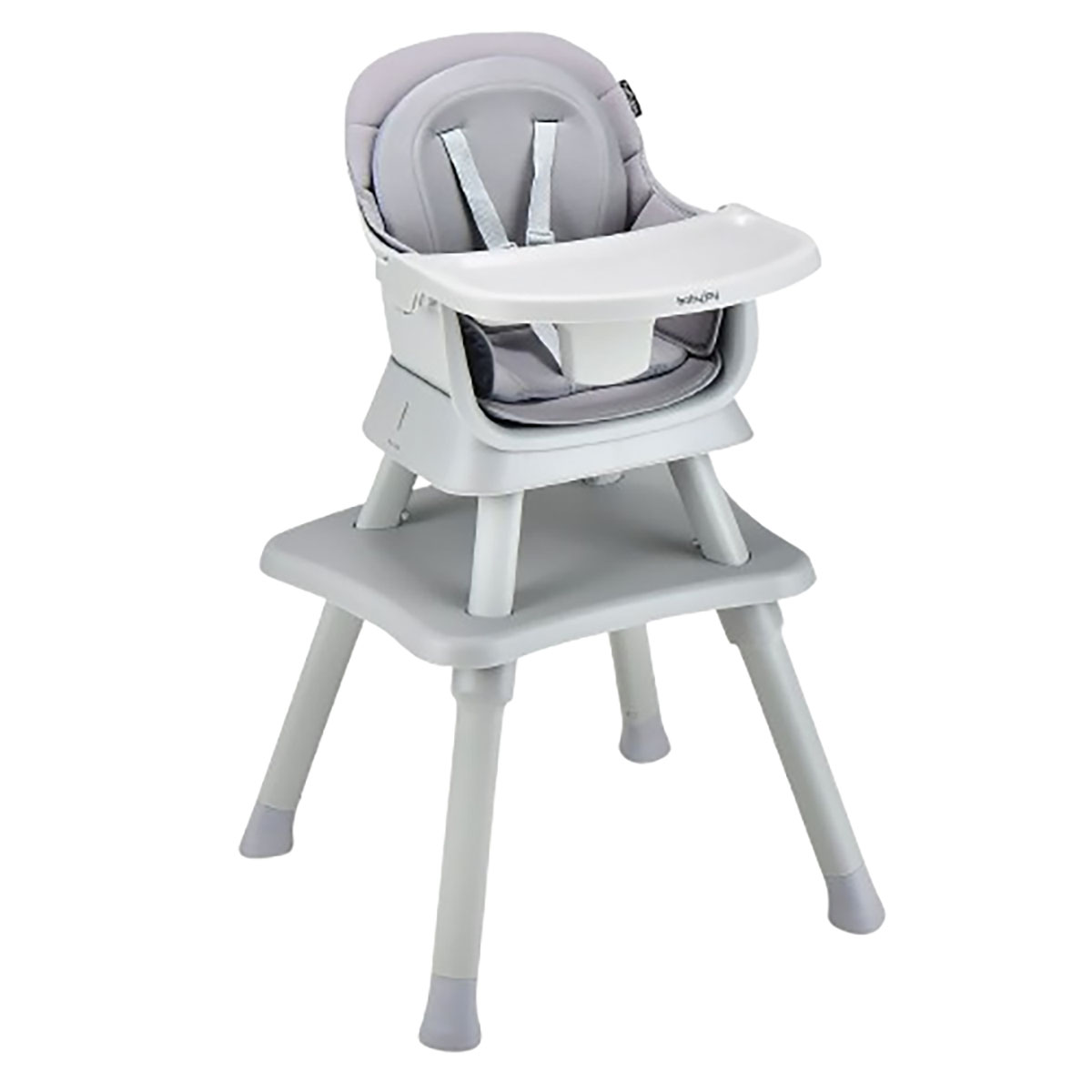 Convertible Baby High Chair with Adjustable Removable Tray (5 Colors) - Baby High Chair-Gray