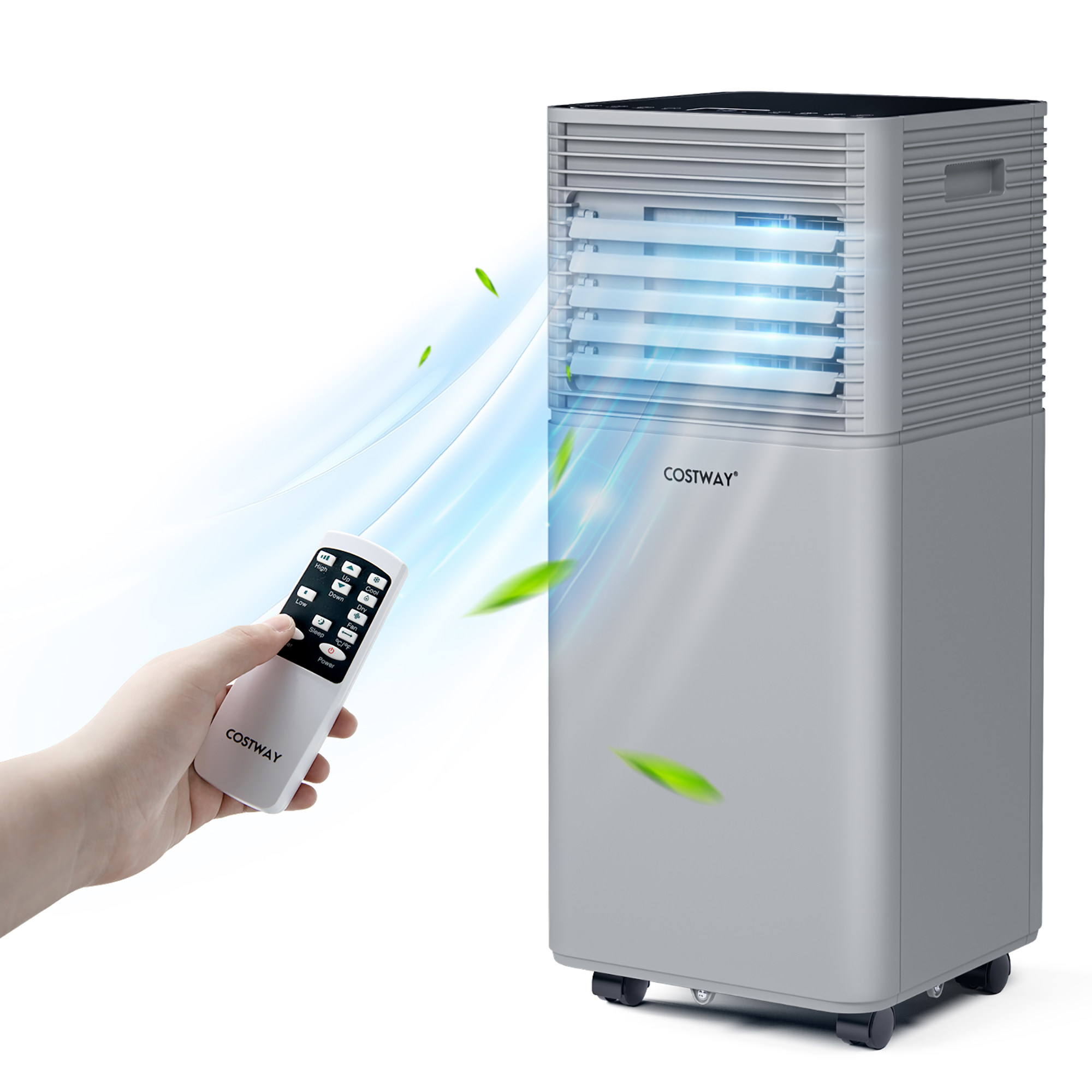 Photos - Air Conditioner Costway 10,000BTU Portable Air Cooler with Fan & Dehumidifier Mode - -Gray FP10111US-GR 