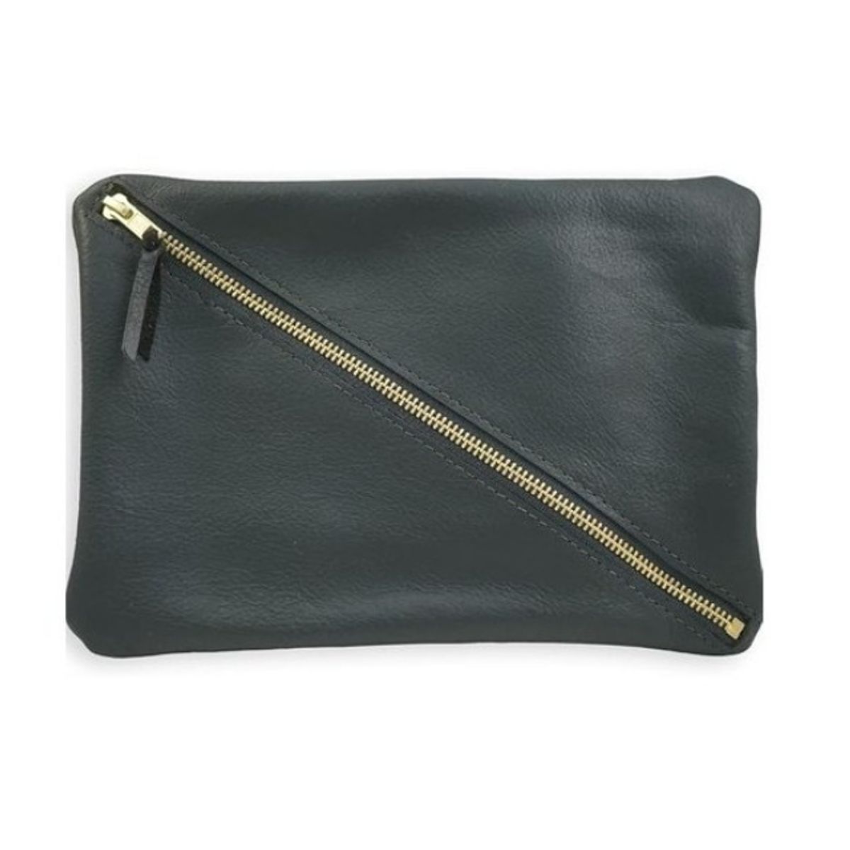 Large Soft Genuine Leather ToiletryDopp Kit with Diagonal Zipper Large Genuine Leathe ToiletryDopp Kit