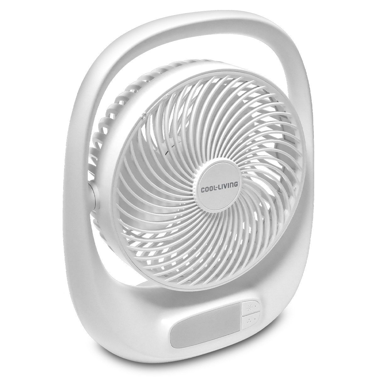 Cool- Living Portable Rechargeable Fan with LED Night Light - Cool- Living Portable Rechargeable Fan with LED Night Light, White