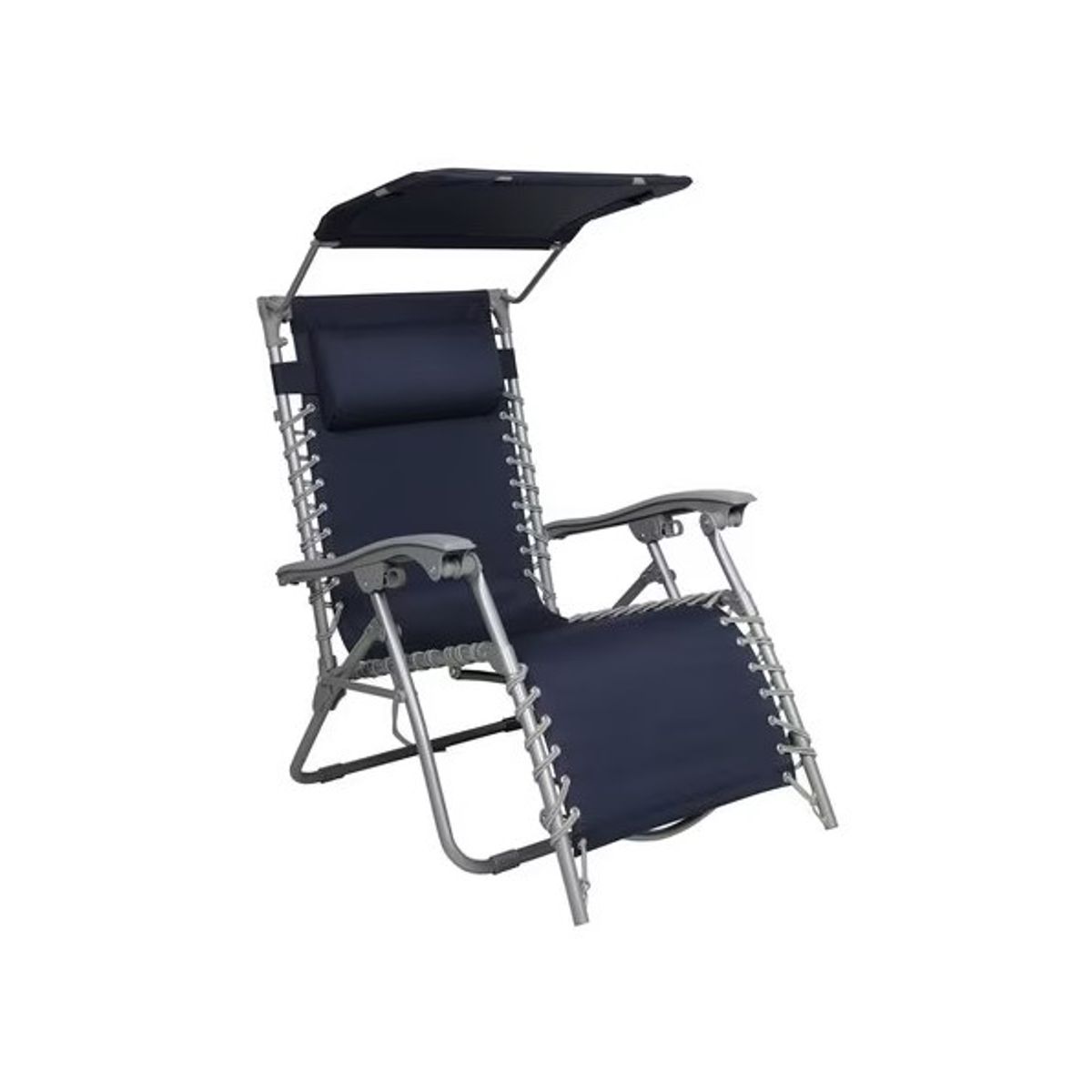 26" Gravity Free Beach Chair with Adjustable Canopy - Bliss Hammocks Beach Chair- Navy