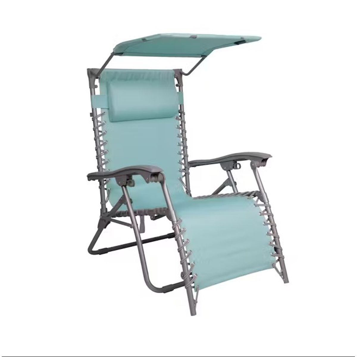 26" Gravity Free Beach Chair with Adjustable Canopy - Bliss Hammocks Beach Chair- Sea Glass