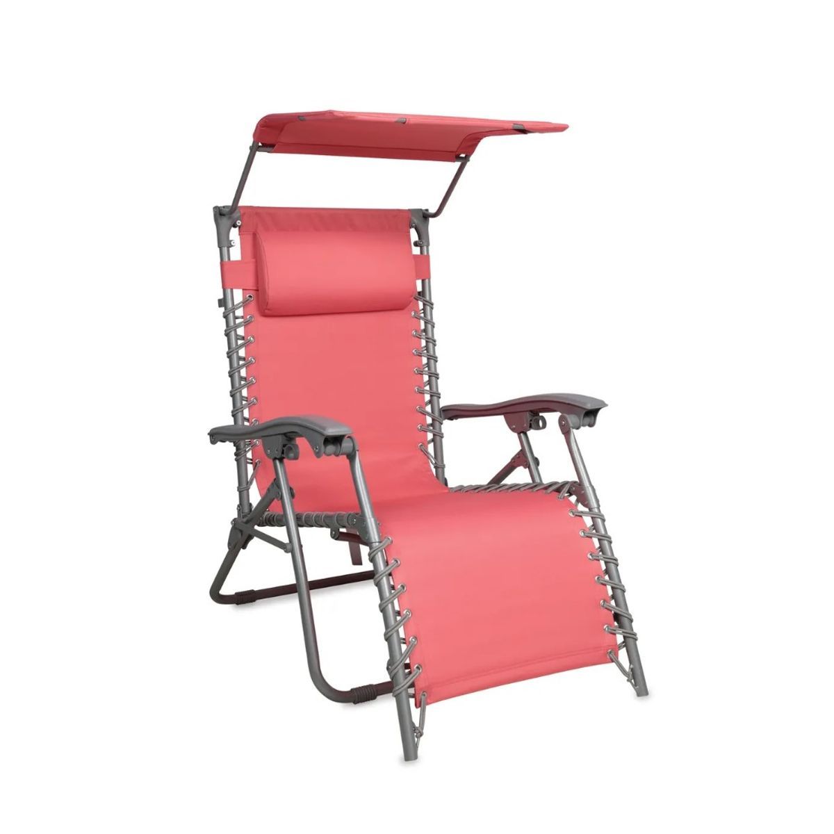 26" Gravity Free Beach Chair with Adjustable Canopy - Bliss Hammocks Beach Chair- Coral
