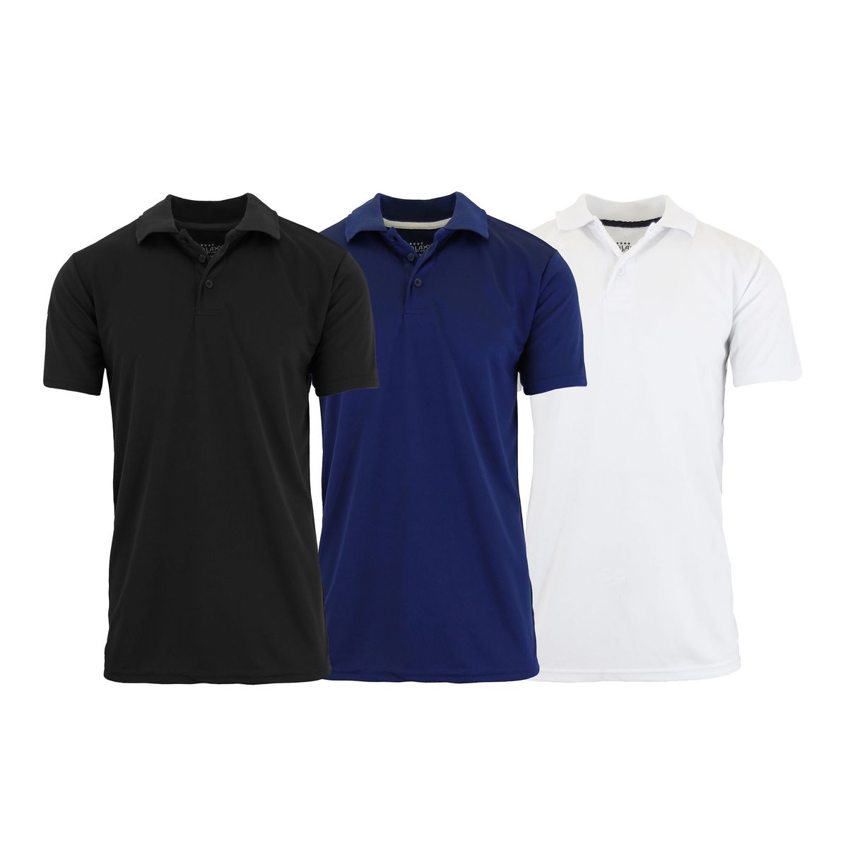 Men's Performance Quick-Dry Polo Shirt (3- or 5-Pack) - MPK-610-BK-WH-NV-XL