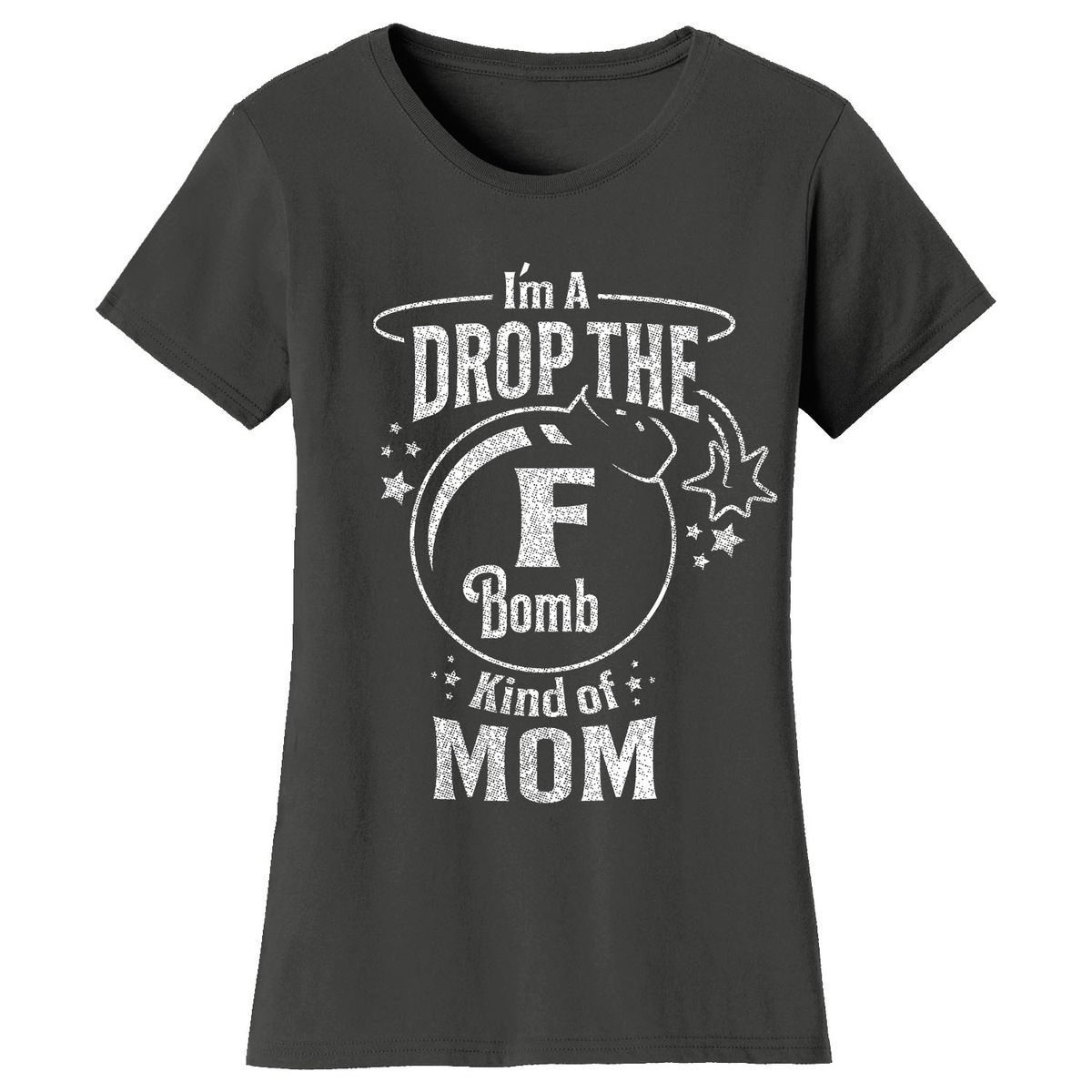 Women’s Mom Humor T-Shirt - Bomb - Charcoal / L