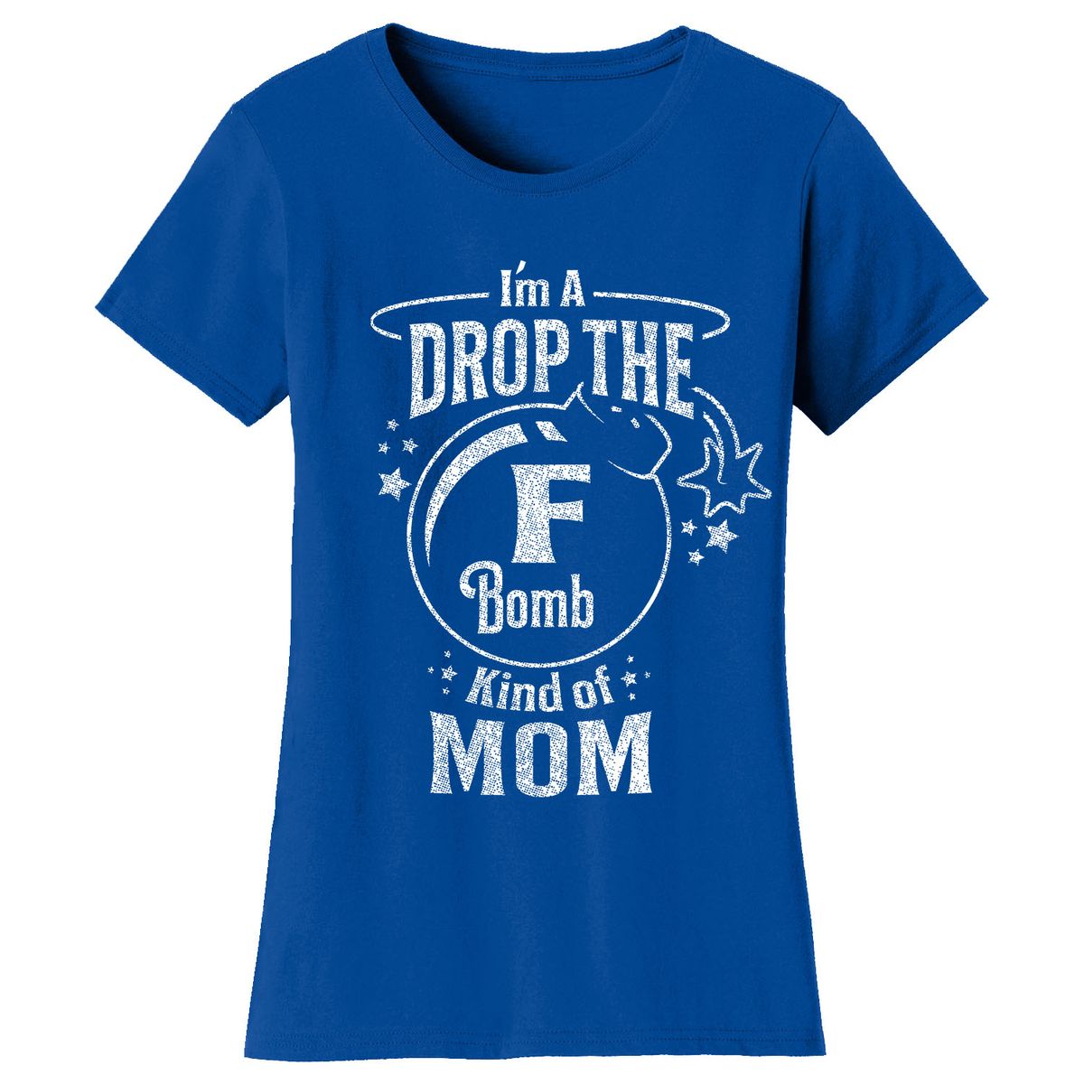 Women’s Mom Humor T-Shirt - Bomb - Royal Blue / 2XL