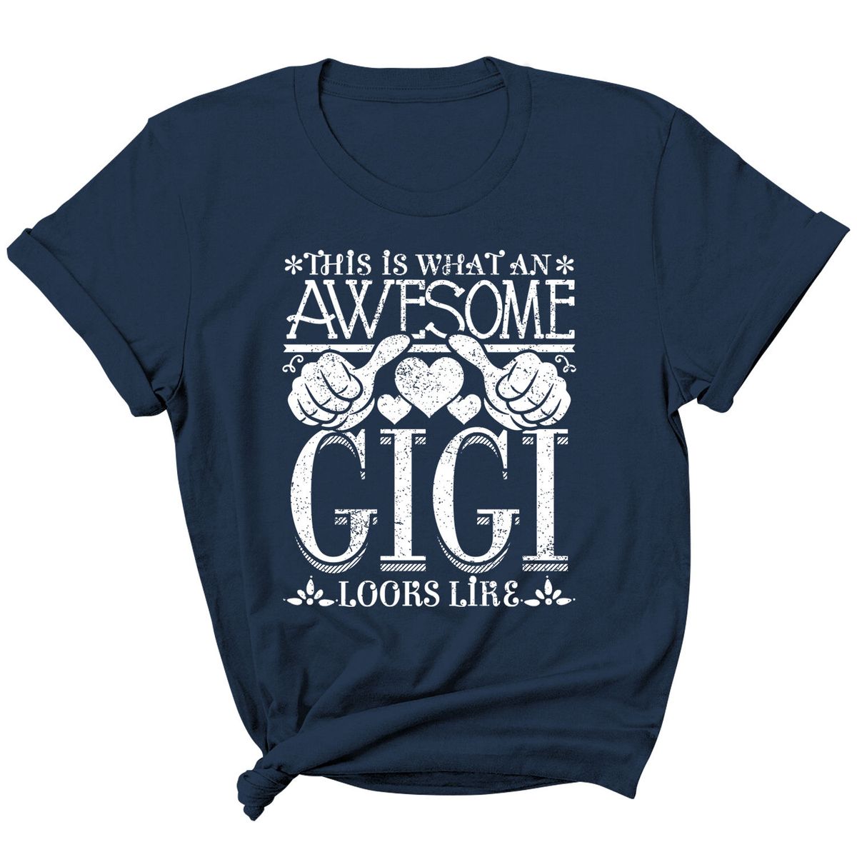 Women's "Awesome Mom/ Grandma Looks Like" T-Shirt - Gigi - Navy / L