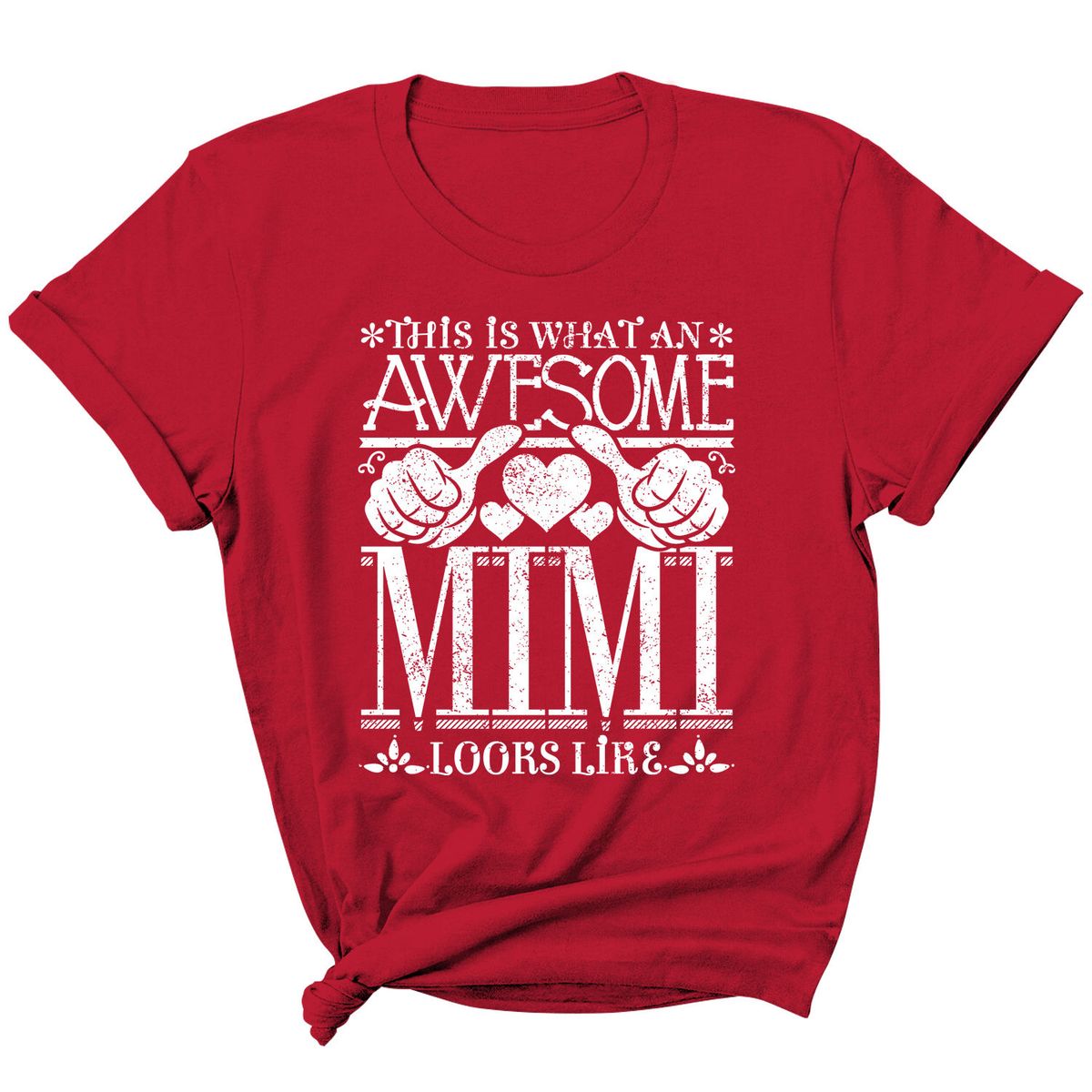 Women's "Awesome Mom/ Grandma Looks Like" T-Shirt - Mimi - Red / L