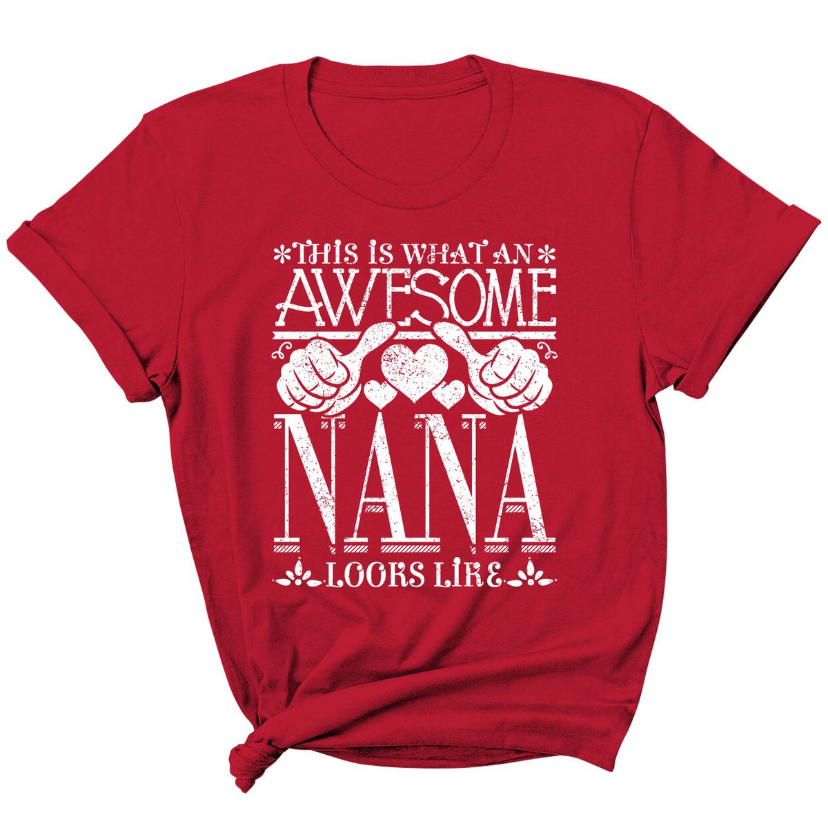 Women's "Awesome Mom/ Grandma Looks Like" T-Shirt - Nana - Red / 2XL