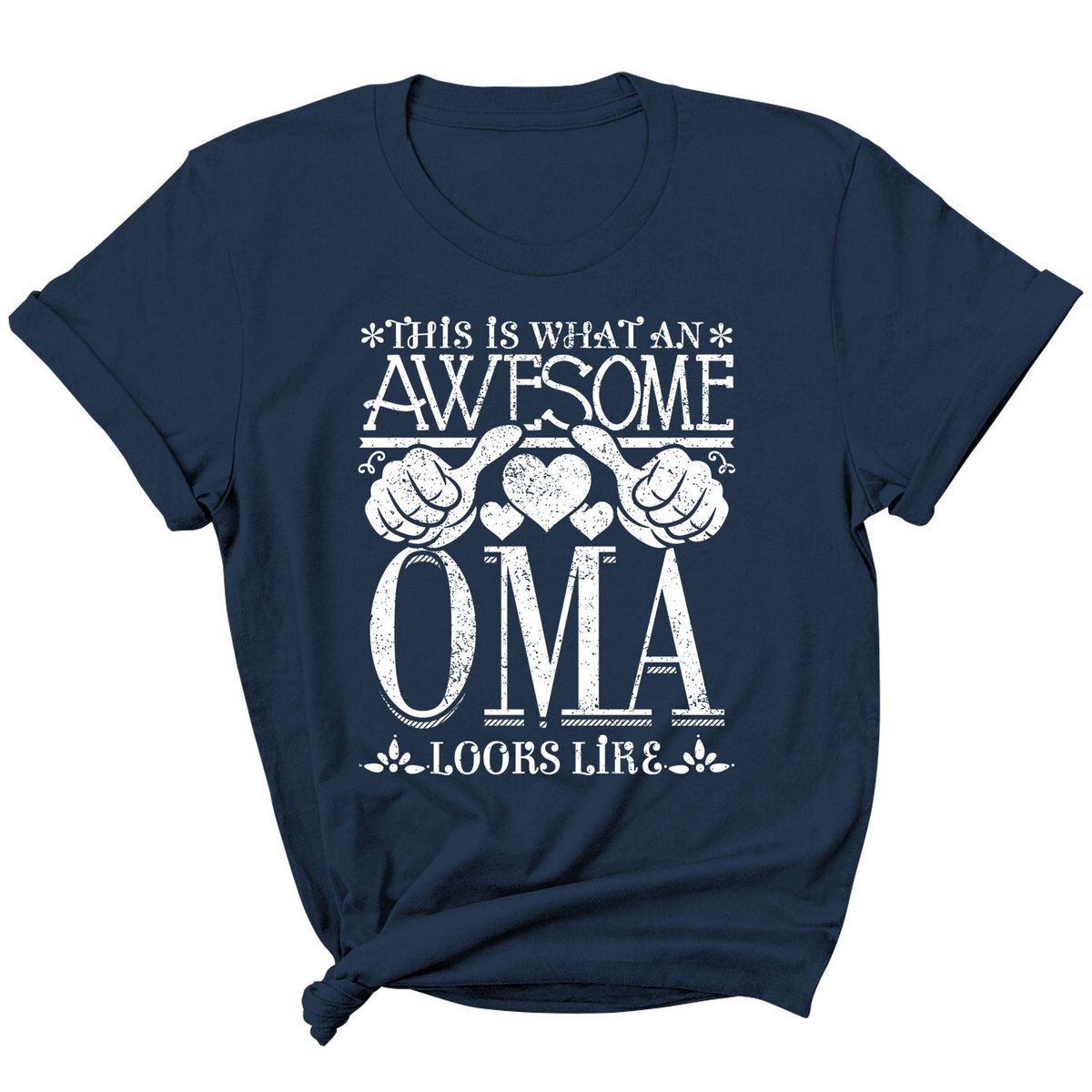 Women's "Awesome Mom/ Grandma Looks Like" T-Shirt - Oma - Navy / M
