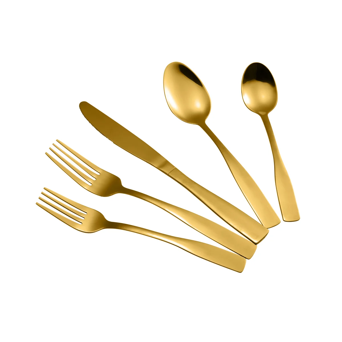 40Piece Stainless Steel Flatware Silverware Set of 8  Gold