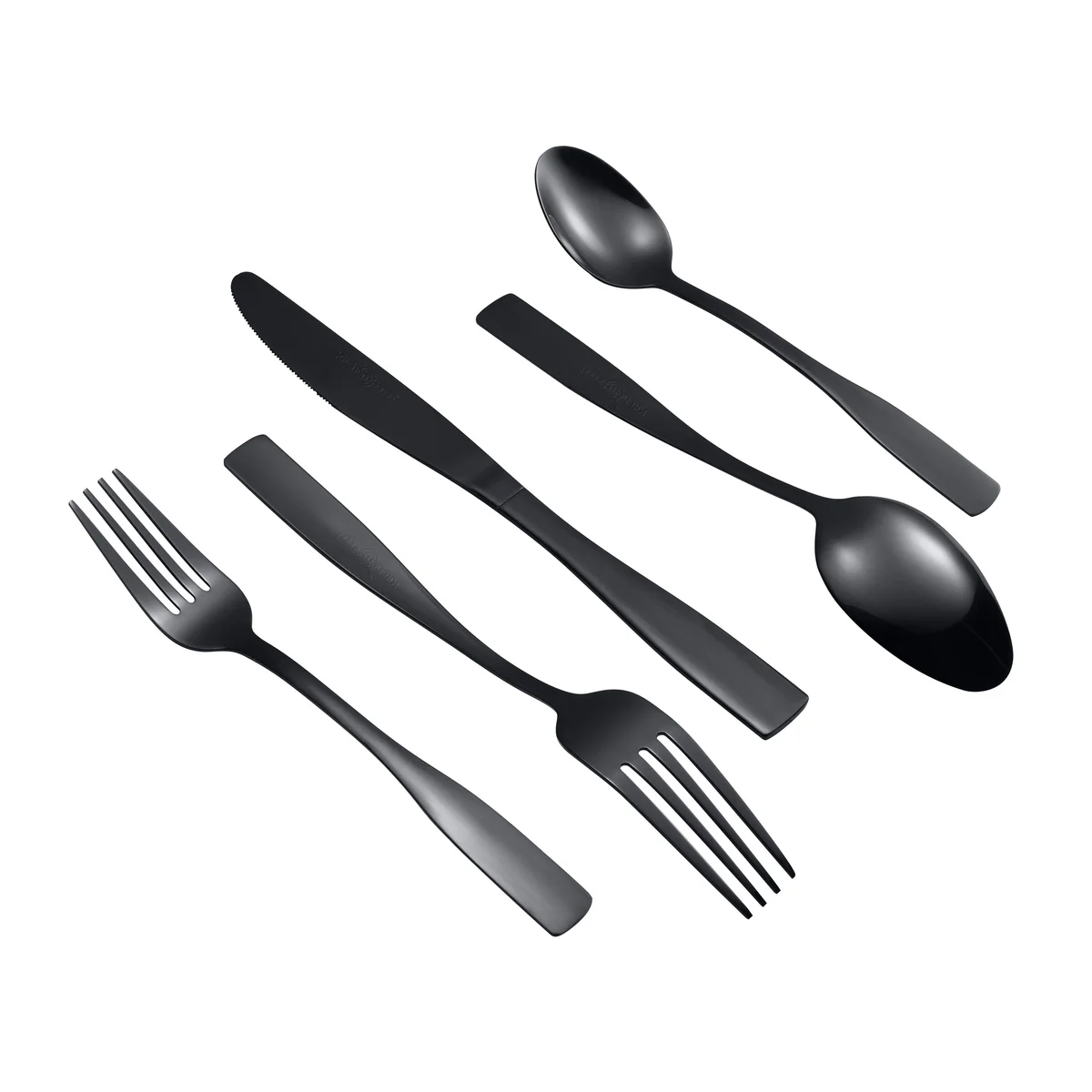 40Piece Stainless Steel Flatware Silverware Set of 8  Black