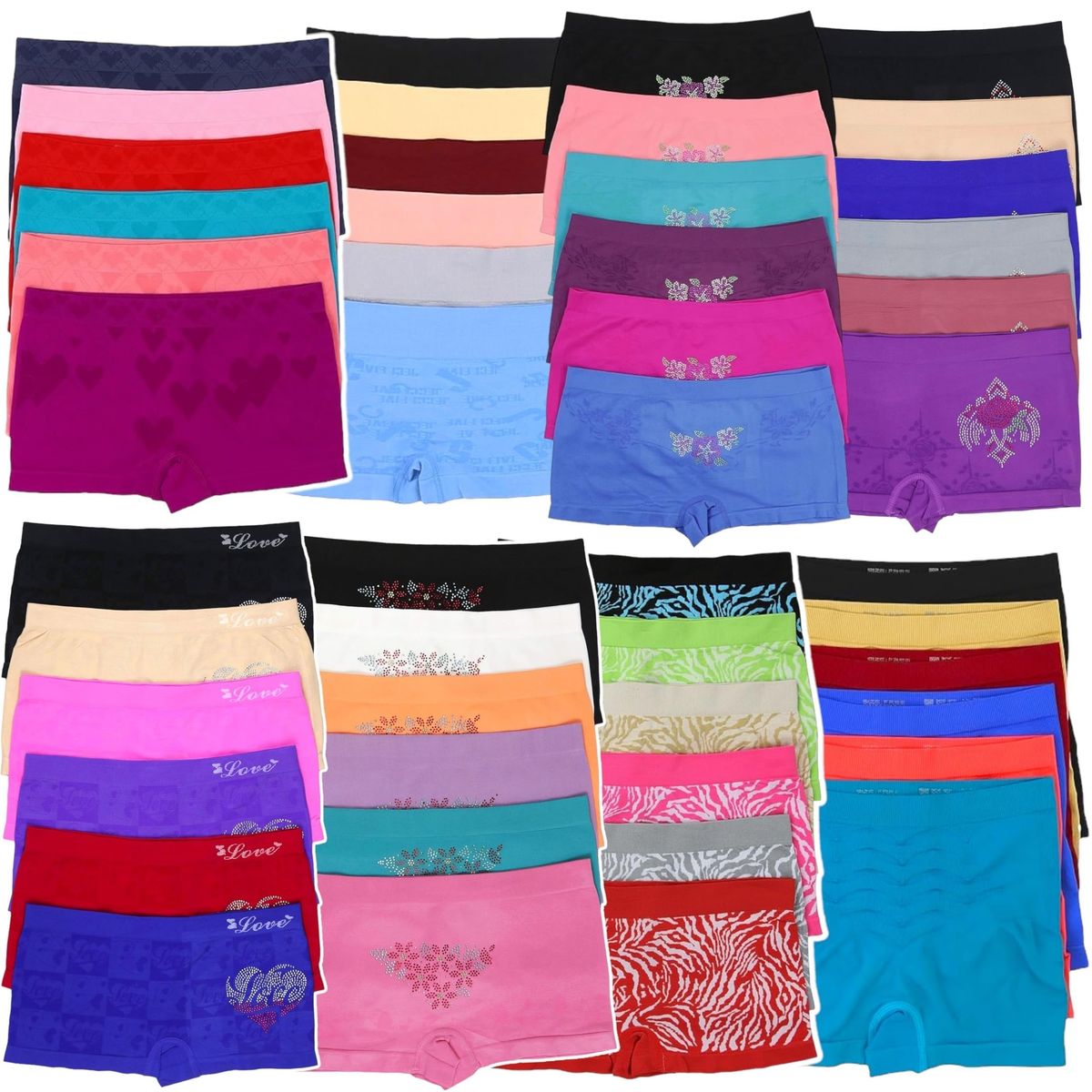 Women's Seamless Boyshorts (6- or 12-Pack) - 6 Pack: Random Assortment / One Size