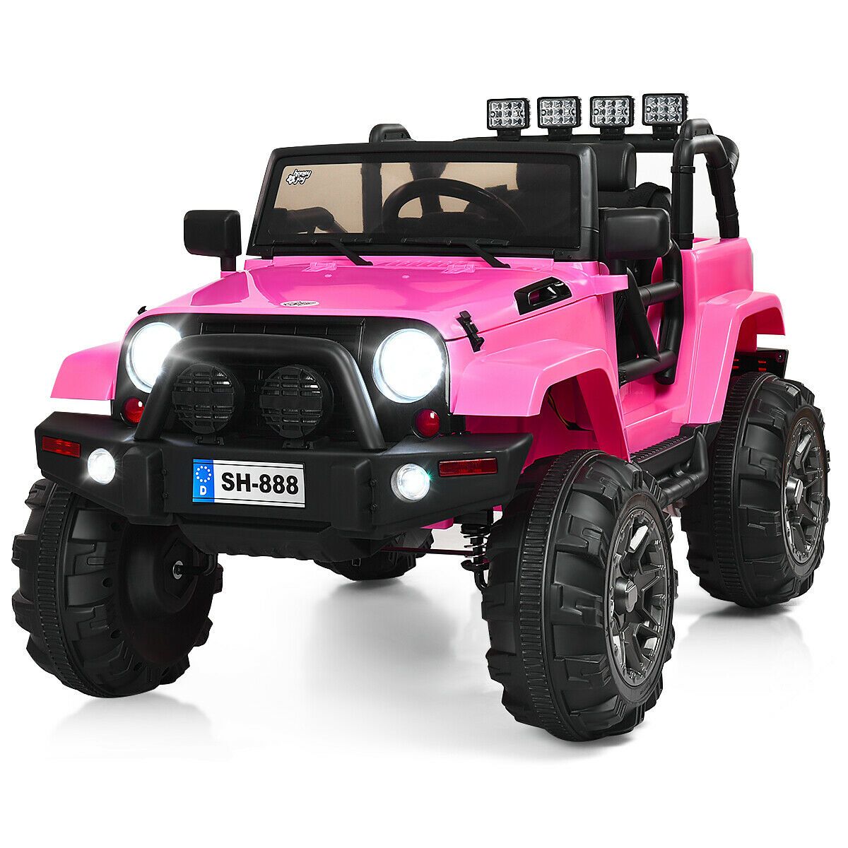 12V Kids Ride-On Truck with Remote Control - Kids Ride On Truck Car- Pink
