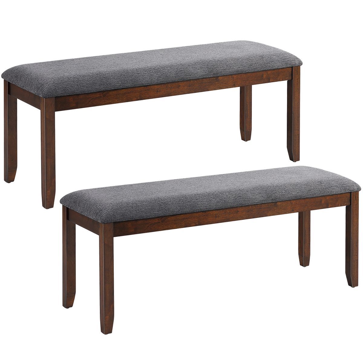 Upholstered Wood Entryway Bench (1 or 2 Pack) - Upholstered Wood Entryway Bench- 2 Pack