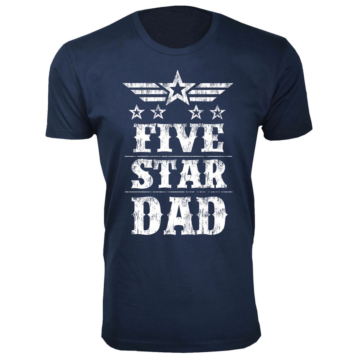 Men's Five Star Dad/Grandpa T-shirt - Men's Five Star Father's Day T-shirts - Dad - Navy / M