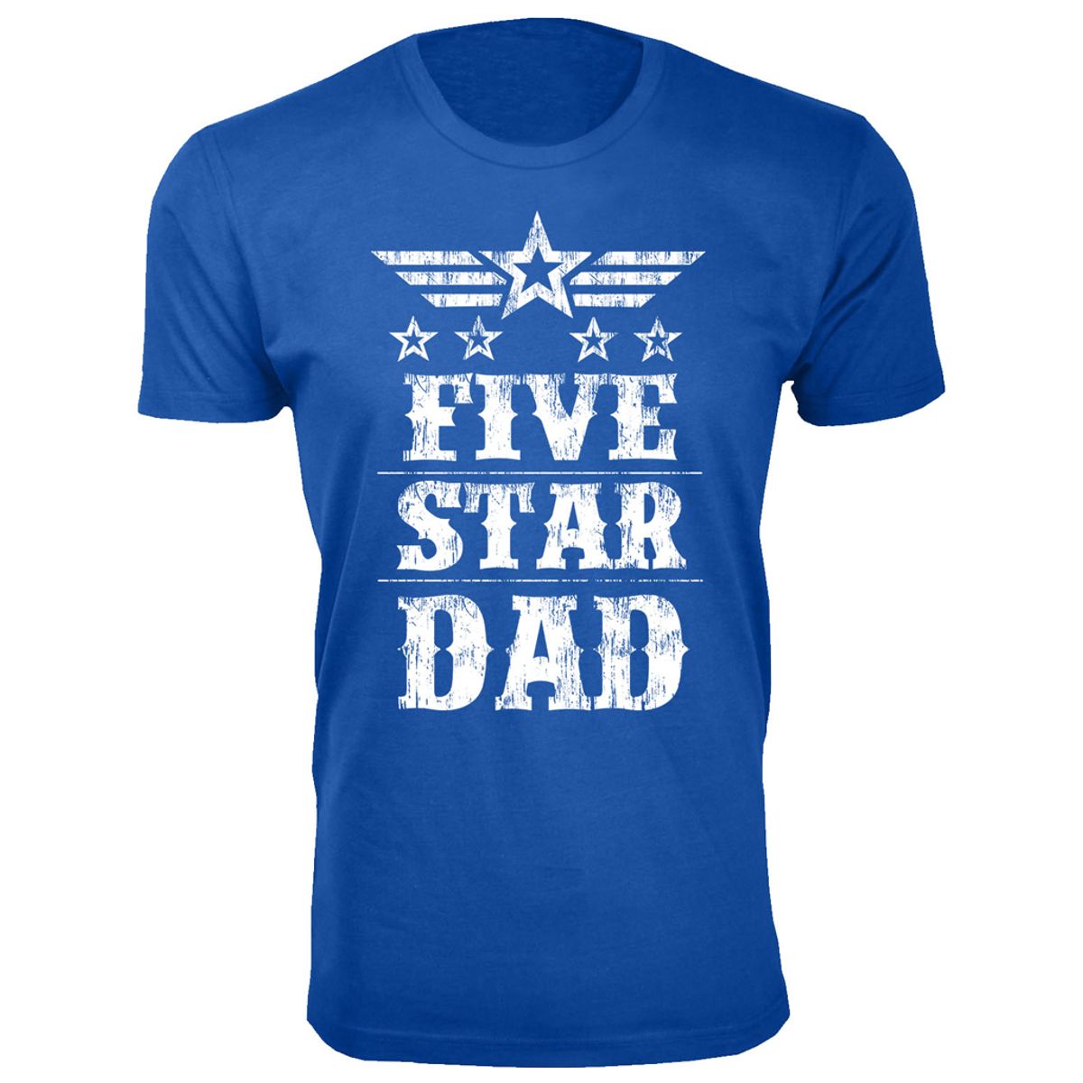 Men's Five Star Dad/Grandpa T-shirt - Men's Five Star Father's Day T-shirts - Dad - Royal Blue / L