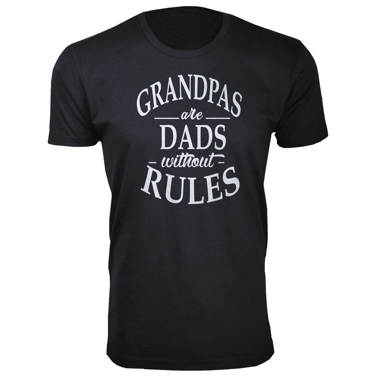 Men's Funny Dad Cotton T-Shirts - Grandpas are Dads without Rules / Black / 2XL