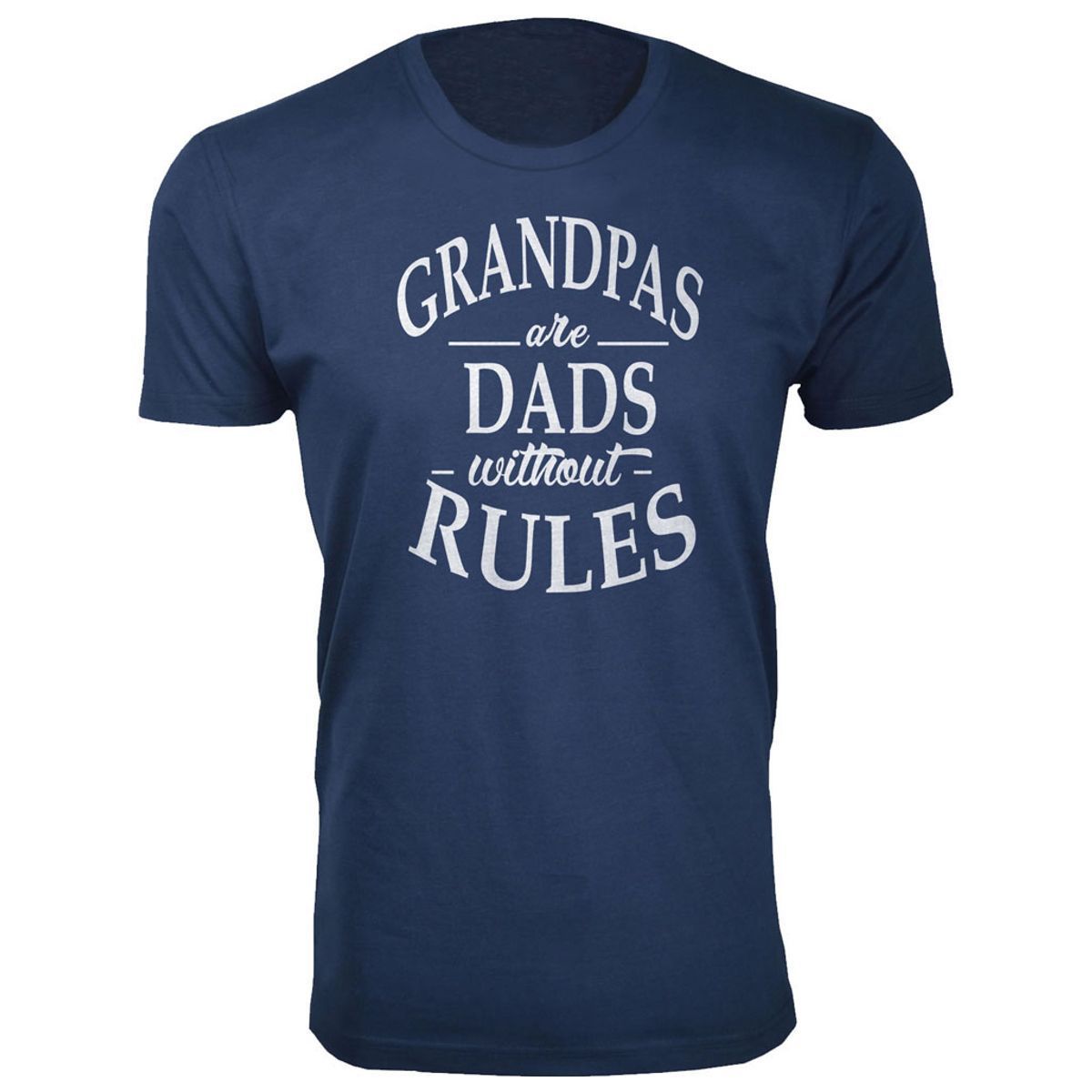 Men's Funny Dad Cotton T-Shirts - Grandpas are Dads without Rules / Navy / 2XL