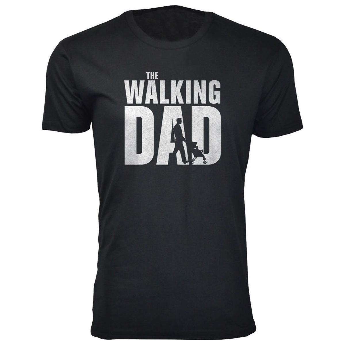 Men's Funny Dad Cotton T-Shirts - The Walking Dad / Black / L