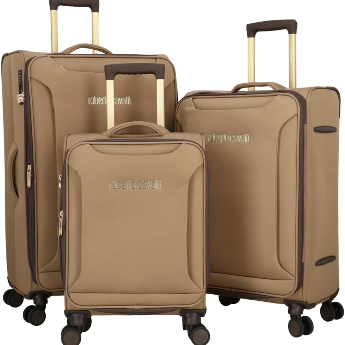 Photos - Luggage Roberto Cavalli Luxury 3-Piece Set - Khaki NSV17XA#36305586