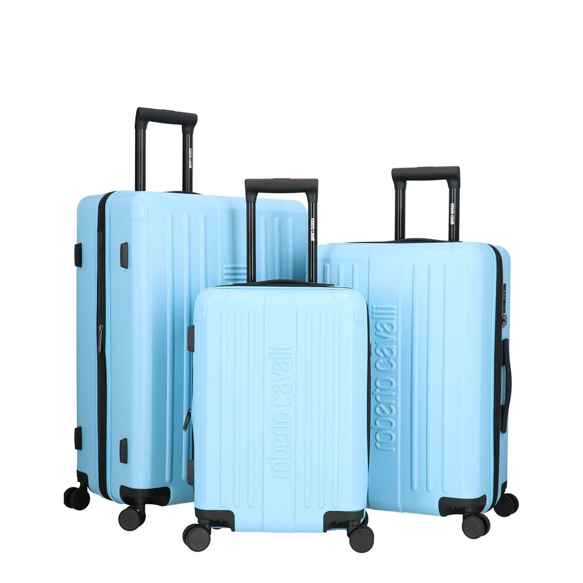 Roberto Cavalli Luxury 3-Piece Luggage Set - Baby Blue 2