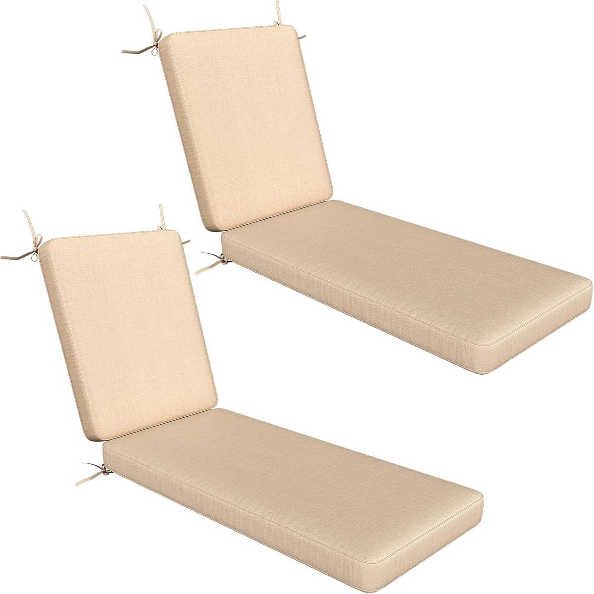 Outdoor Chaise Lounge Cushions (Set of 2) - Khaki