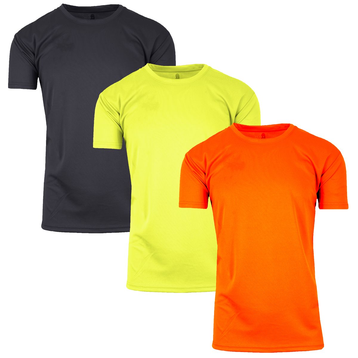 Men's Moisture-Wicking Quick Dry Performance Crew Neck Tee (3-Pack) - MPT-100/BK-NG-NO/M