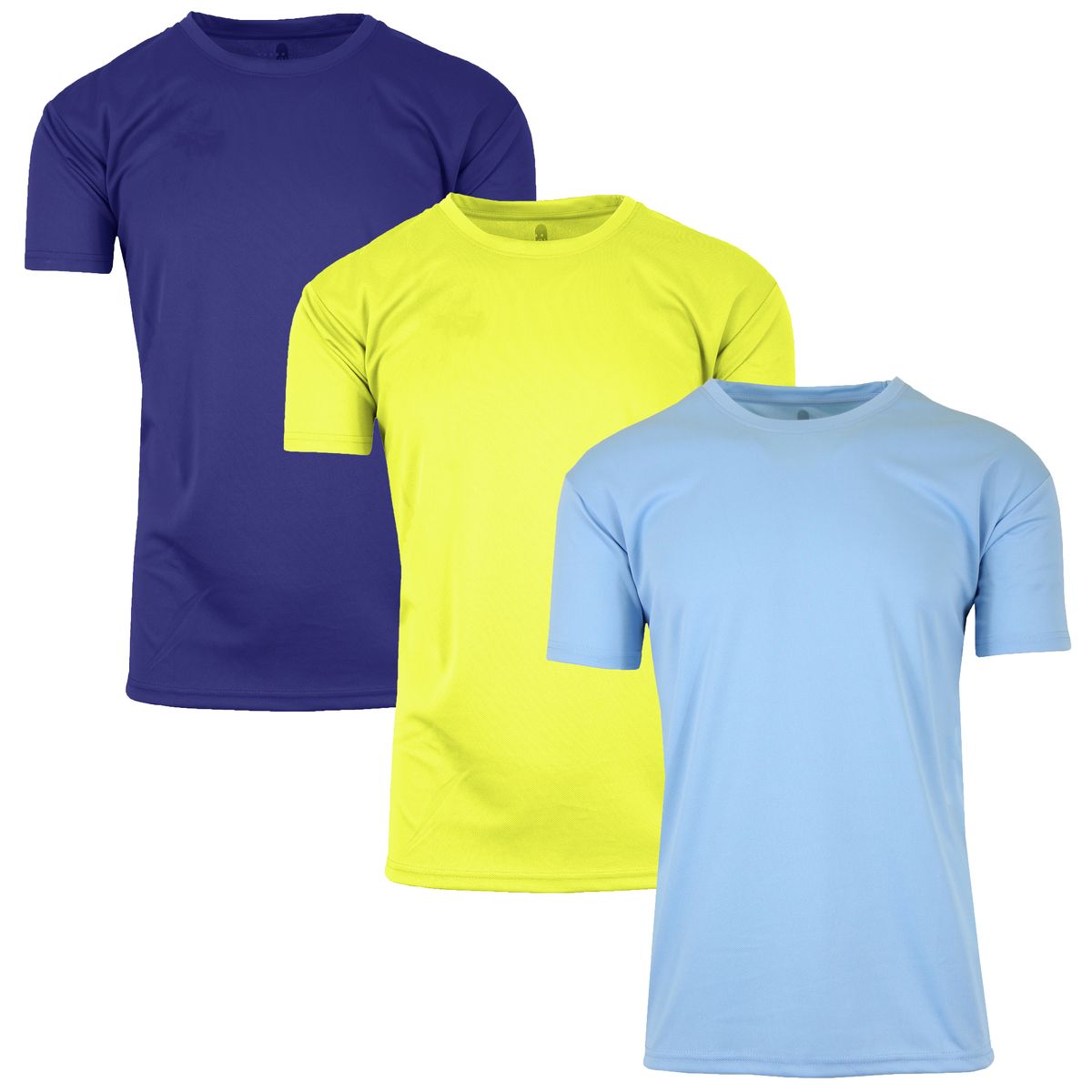 Men's Moisture-Wicking Quick Dry Performance Crew Neck Tee (3-Pack) - MPT-100/NV-NG-LB/XL