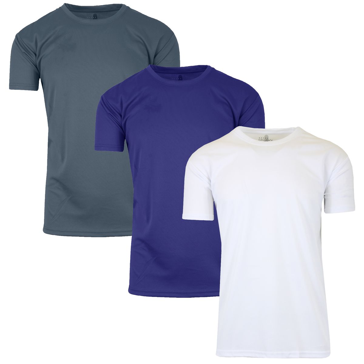 Men's Moisture-Wicking Quick Dry Performance Crew Neck Tee (3-Pack) - MPT-100/CH-NV-WH/XL