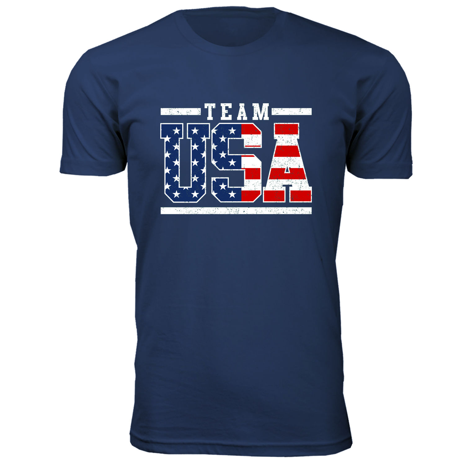Men's Patriotic USA T-Shirt - Team USA - Navy / L
