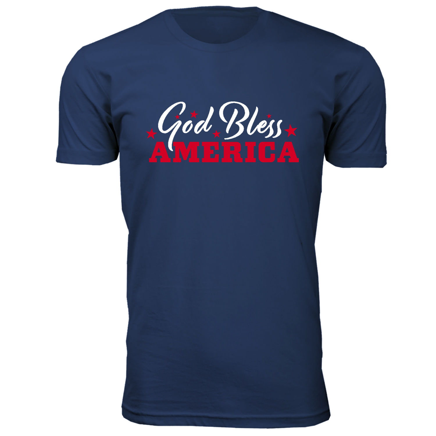Men's Patriotic USA T-Shirt - God Bless America - Navy / L