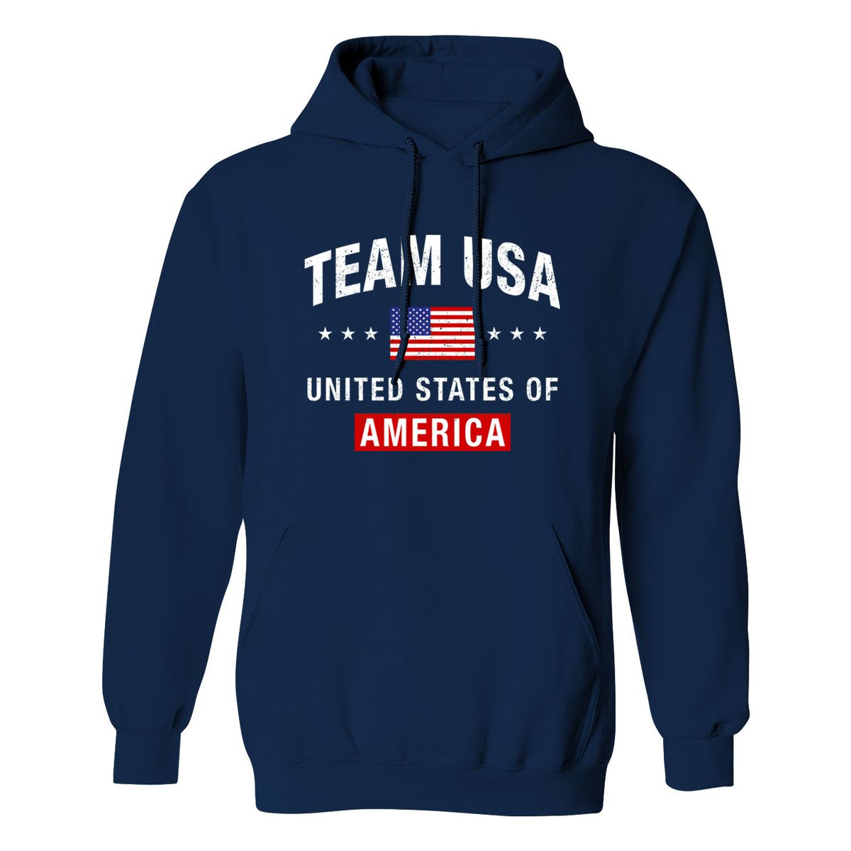 Men's Patriotic USA Pullover Hoodie - Team USA America - Navy / 2XL