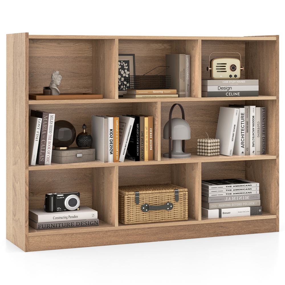 3-tier 8-Cube Standing Storage Shelves - Storage-Natural