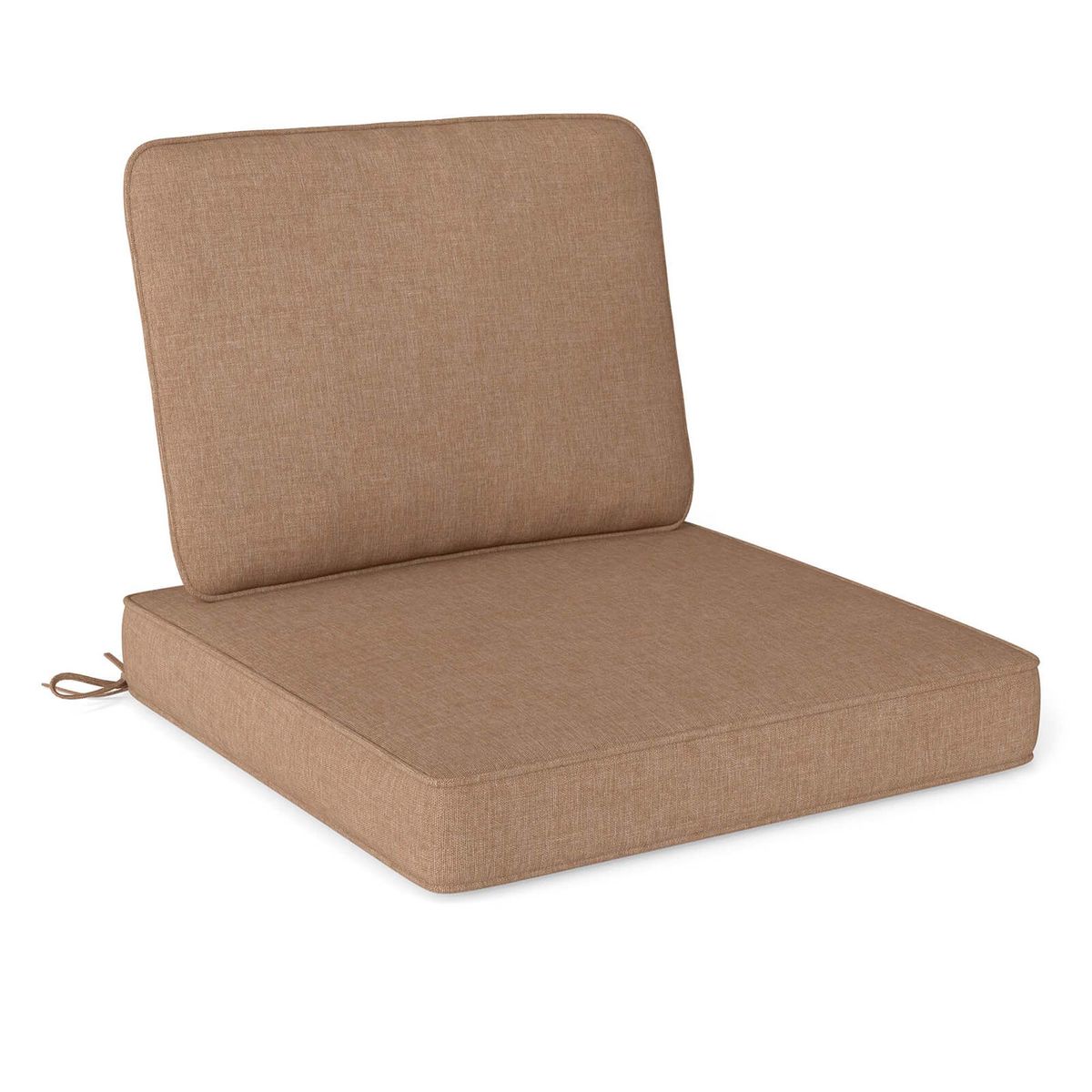 Deep Seat Cushion and Back Pillow with Removable Covers (2- to 8-Pack) - Beige-2-Pack