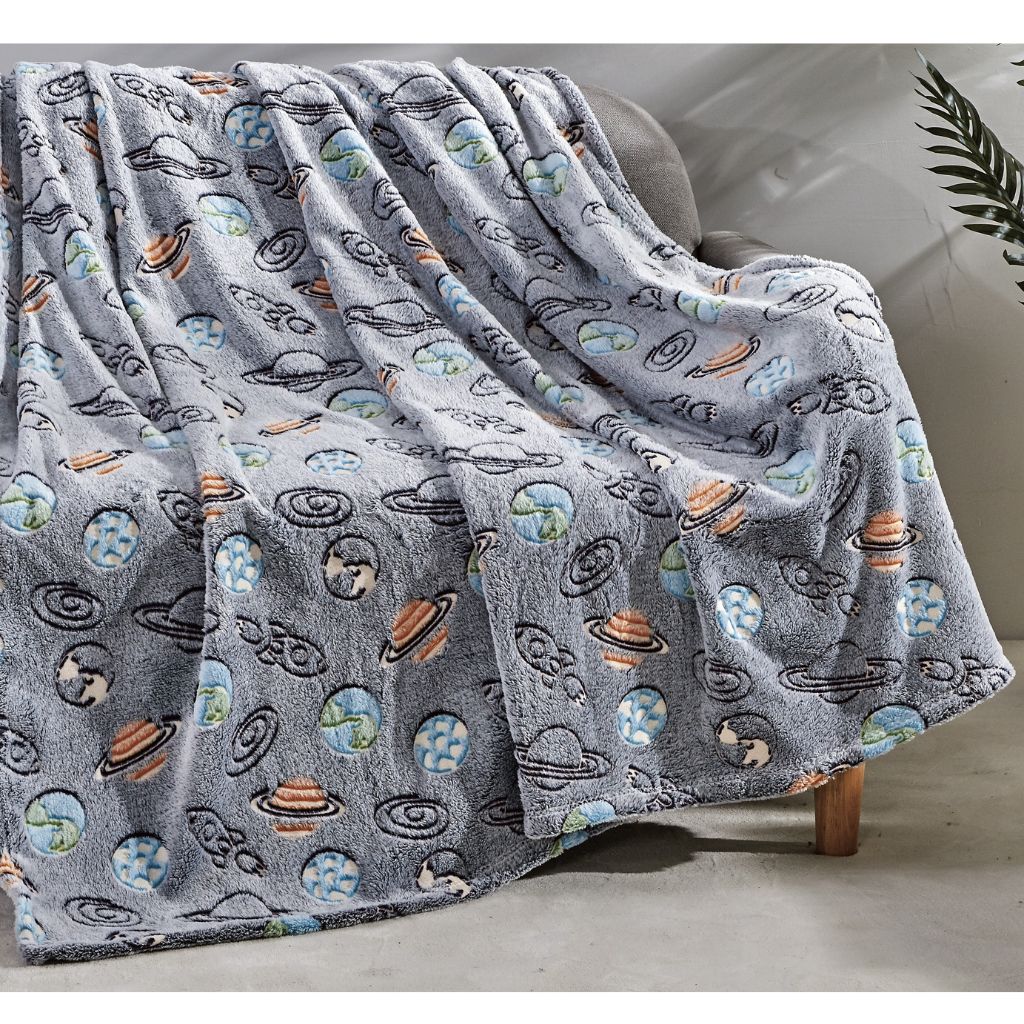 50 x 60-Inch Glow-in-the-Dark Blanket (1- or 2-Pack) - Outer Space 2 Pack