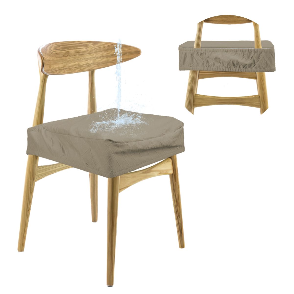 NewHome Dining Chair Slipcovers (4-Pack) - Taupe