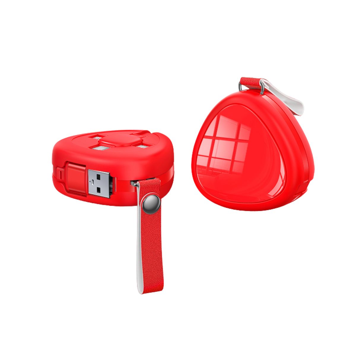 TrioCharge 3-in-1 Retractable Charger - Red