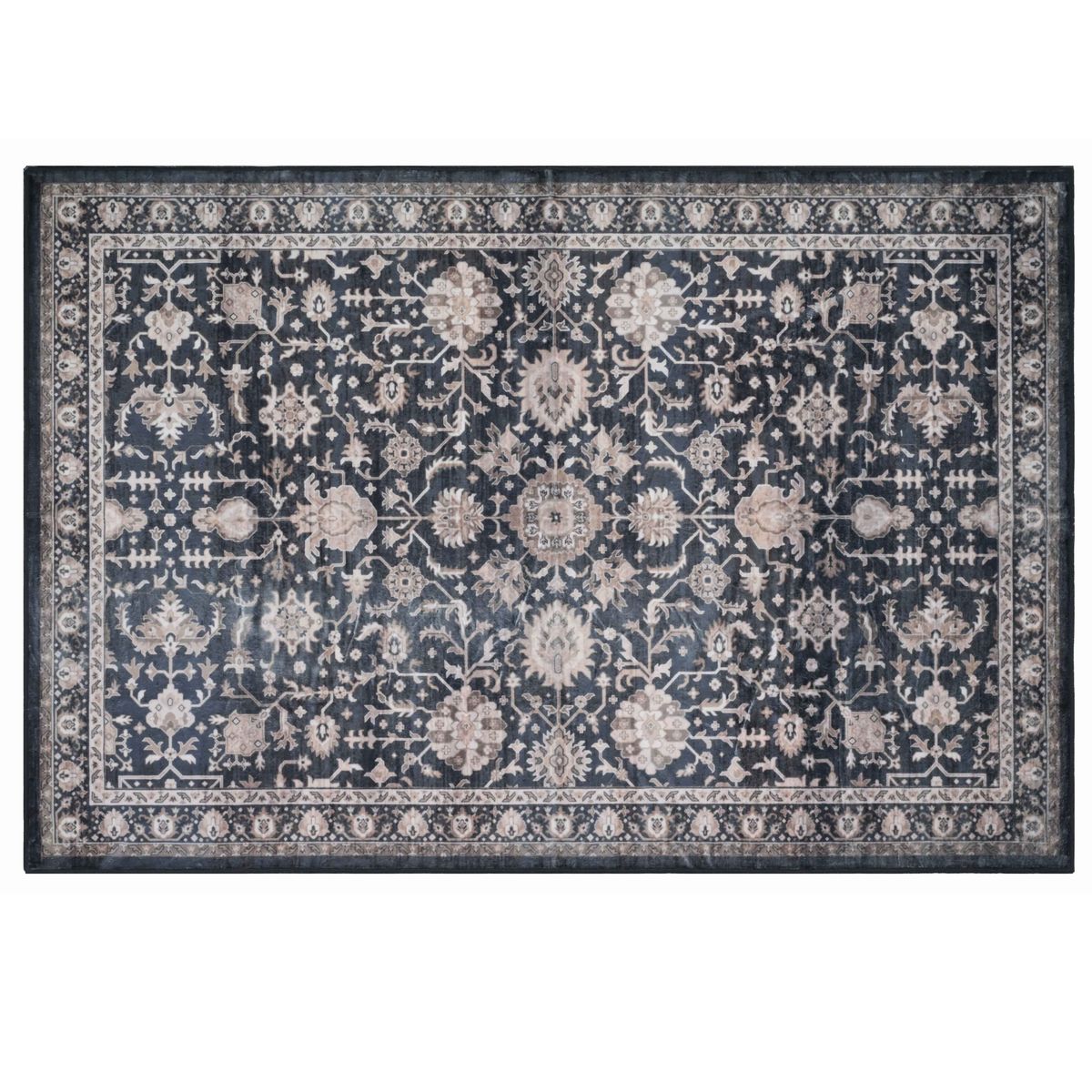 Bibb Home Washable Flannel Accent Rug with Latex Back (2-Pack) - Midnight Bloom 20x30 2-Pack