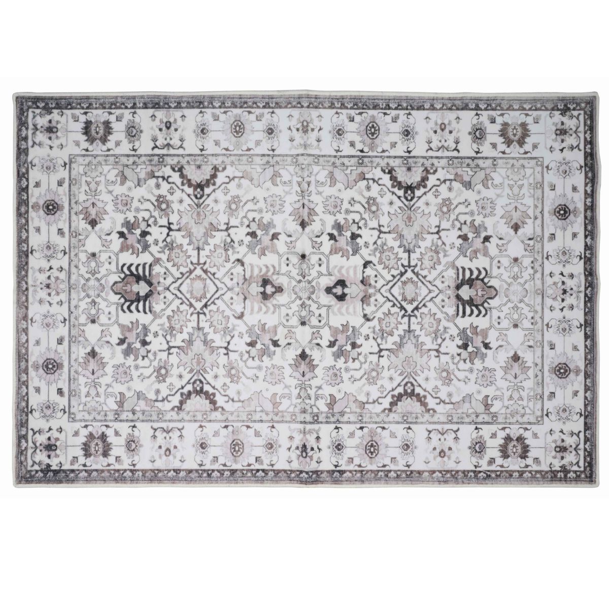 Bibb Home Washable Flannel Accent Rug With Latex Back (2-Pack) - Ivory Grace 20x30 2-Pack