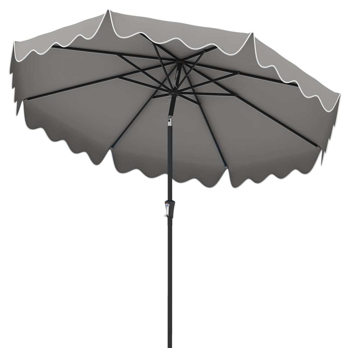 9-Foot Patio Table Umbrella with Vented-Top - Gray