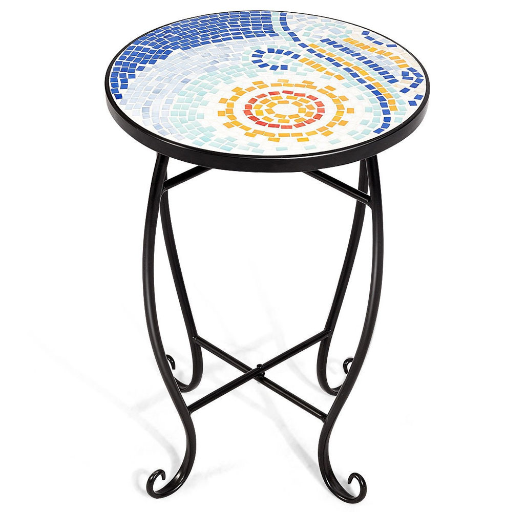 Mosaic Indoor/Outdoor Accent Table - Navy