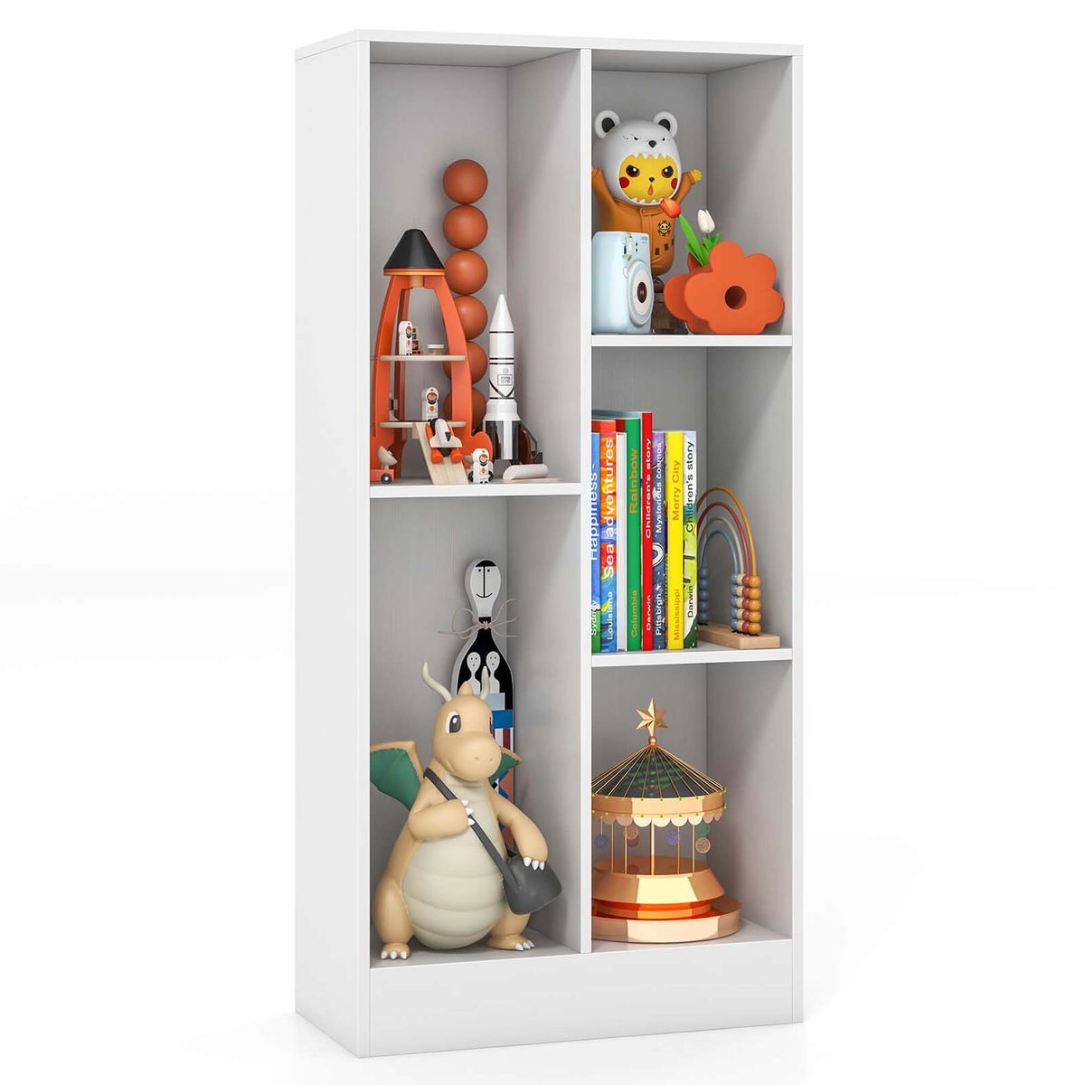Photos - Wall Shelf Costway 41" 5-Cube Organizer Shelf for Kids - Kids Bookcase-White HCST02991