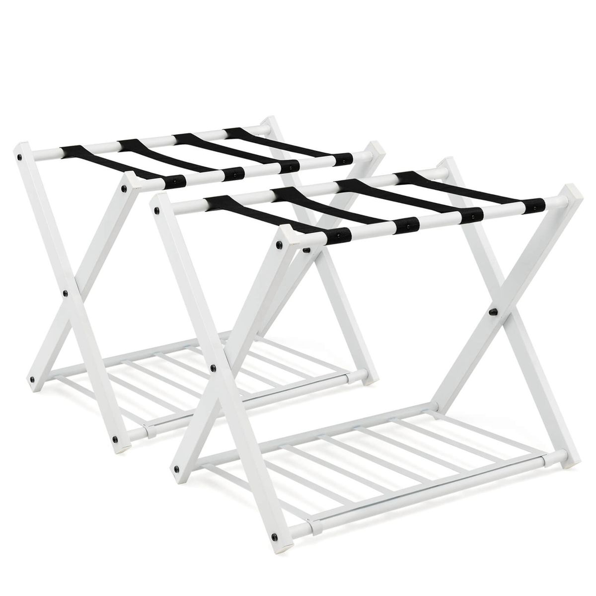Folding Metal Luggage Rack (2- or 4-Pack) - Set of 2
